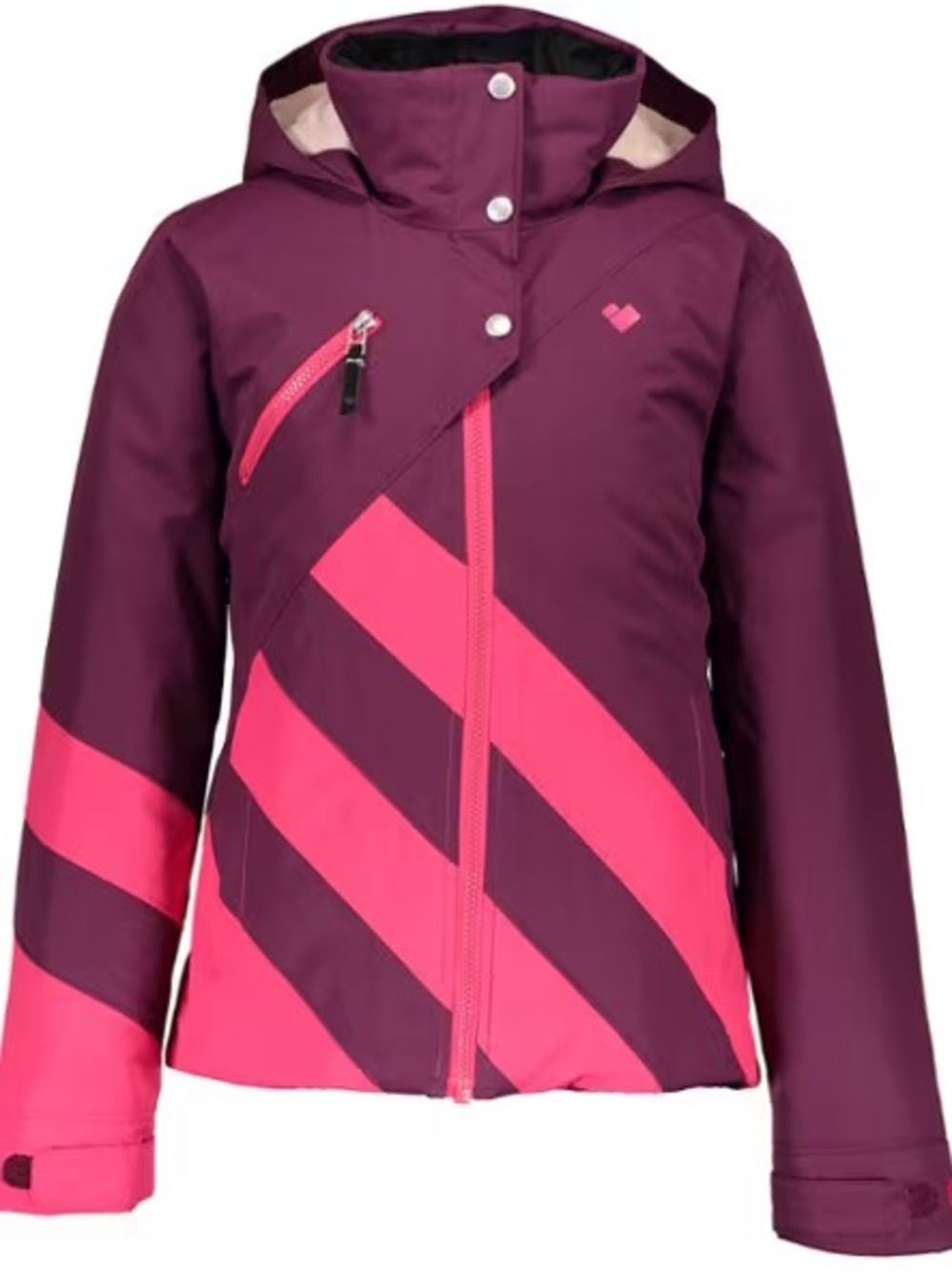 Obermeyer Tabor Plum & Hot Pink Girls' Hooded Ski Jacket Size 10-12